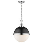 Z-Lite - Peyton 2-Light Pendant, Matte Black/Chrome - Hues of deep matte black marry radiant chrome in this stunning two-light mini pendant. Celebrate a modern motif with the rounded silhouette and soft shape.