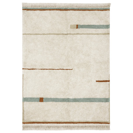 Lanes Vintage Blue Washable Rug, 4'7"x6'7"
