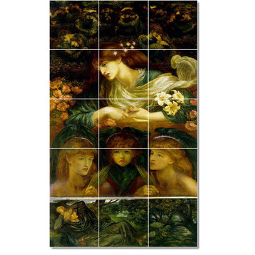 Dante Gabriel Rossetti Mythology Painting Ceramic Tile Mural #22, 24"x40"