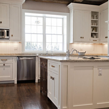 Contemporary Country Kitchen, Dining Room, and Library