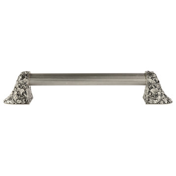 Florid Leaves Appliance Pull, Satin Nickel, 16", Fluted