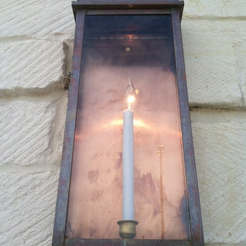 Electric Lanterns Mounted on Columns