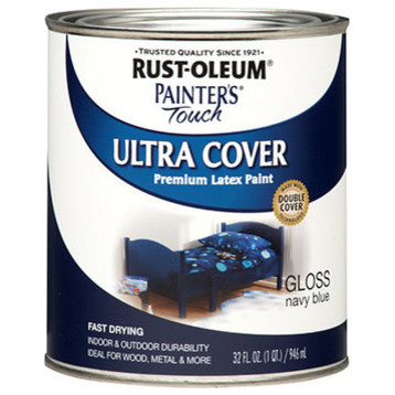 Rust-Oleum® 1922-502 Painter's® Touch Latex Brush-On Paint, 1 Qt, Navy Blue