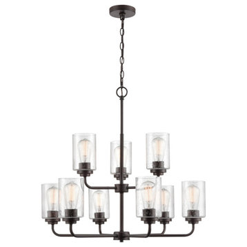 Moven Collection 9 Light 28" Rubbed Bronze Chandelier