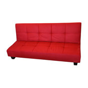Futon Bed Sleeper Convertible Microfiber Adjustable Back Klik Klak Sofa, Red