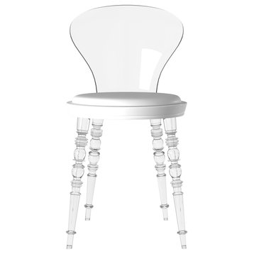 Clear Dining Chair Lightweight and Durable Polycarbonate, White