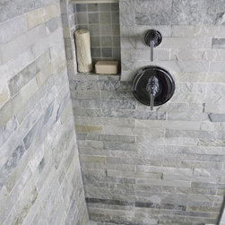 Island Stone Himachal White Strip Tile Bath - Tile