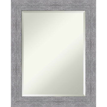 Bark Rustic Grey Beveled Bathroom Wall Mirror - 23 x 29 in.