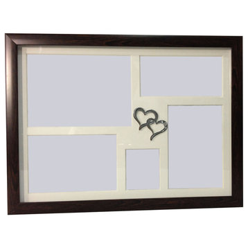 Elegance 40th Anniversary Collage Photo Frame With Double Heart Icon