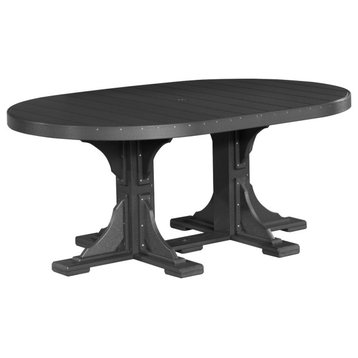 Poly Round Table, Black, 4' X 6', Dining Height