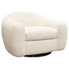 Pascal Swivel Chair With Boucle Textured Fabric, Bone