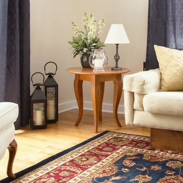 French Country Round End Table