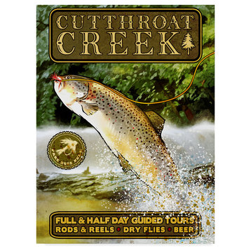 "Cutthroat Creek Brown Trout" by Old Red Truck, Canvas Art, 47"x35"