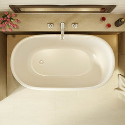 Aquatica Lullaby-Nano-Wht&trade; Small Freestanding Solid Surface Bathtub - Bathtubs