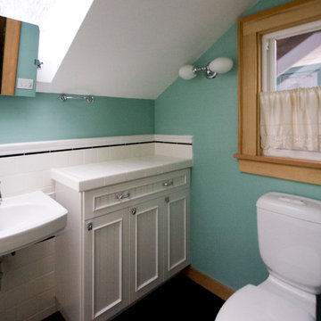A former attic space morphed into a brand new bathroom!