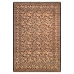 Bareens Designer Rugs - Pak Persian Marta Black/Gold Wool Rug - 9'10'' x 14'3'' - Designed with mesmerizing intricacy and gorgeous color palette, this hand-knotted masterpiece demonstrates the beauty and electrifying thrill of Pak Persian art. These meticulously hand-knotted Pak-Persian rug is made with pure wool and features breathtaking traditional, transitional, and tribal designs in bold luxurious color pallets. Known for their intricate designs these rugs are a reproduction of Persian rugs, made in Pakistan with unique Mughal designs. Made by master weavers using the same Persian texture, design and dying technique, we wanted to produce the most significant manifestation of Persian art, life, and culture. This rug is most famous for its exceptional quality, incredible designs, patterns, and vibrant rich color. Pak-Persian rugs made with Persian weave with high knot counts, which enables the high intricacy and detail found in the patterns are also referred to as "State of art", each color adds a rich beautiful detail in the artwork of this rug. The design, color, and beautiful chromatic composition with a vibrant sheen with intricate designs, exude beauty, elegance, and quality make this rug a masterpiece of its own.