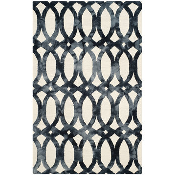 Safavieh Dip Dyed Ddy675D Ivory, Graphite Area Rug, 6'0"x9'0"