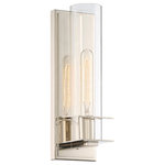Savoy House - Hartford 1 Light Sconce, Polished Nickel - Get tubular with the Hartford sconce from Savoy House. This sleek, tall single-light fixture has a cylindrical clear glass shade that allows the light source to be on display, and a polished nickel finish that pairs seamlessly with most designs.