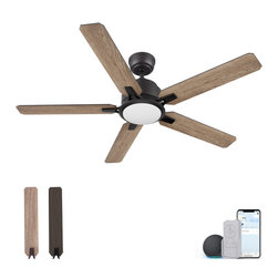 CARRO - CARRO Indoor Smart Ceiling Fans with Dimmable LED light and Remote, 52inch - Ceiling Fans
