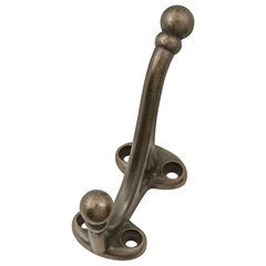 Littleton Double Brass Coat Hook Rack 1.4x6.9