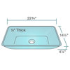 640 Colored Glass Vessel Sink, Turquoise, Sink Only, No Additional Accessories