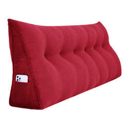WOWMAX - Bed Backrest Wedge Reading Pillow Daybed Headboard Cushion Red, 71x20x8 - Bed Pillows