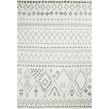 Sherpa 49006-6242 Area Rug, Ivory and Gray, 2'2"x7'7" Runner