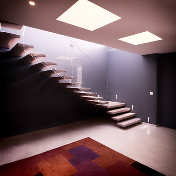 Escalier mural, Bois & Verre