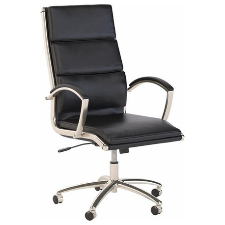 Bush Somerset Upholstered Faux Leather Executive Office Chair in Black