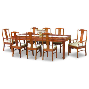 Natural Finish Rosewood Longevity Rectangle Dining Set with FREE Inside Delivery