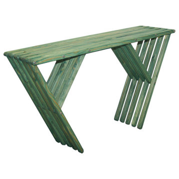 Buffet or Console Modern Design Wood Table 54" L x 15" D x 31 H, Alligator Green