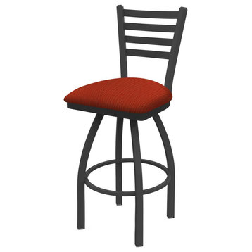 410 Jackie 36 Swivel Bar Stool with Pewter Finish and Graph Poppy Seat