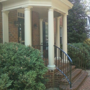 Remodeled Front Porch with Railings
