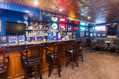Inspiration for a transitional home bar remodel in Edmonton
