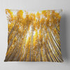 Autumn Bamboo Grove in Yellow Oversized Forest Throw Pillow, 18"x18"