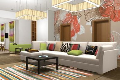 Example of a trendy living room design in Other
