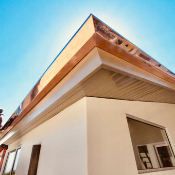 Copper rain gutters - Malibu