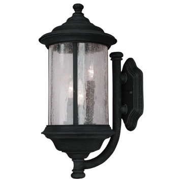 3-Light Outdoor Wall Sconce, Black