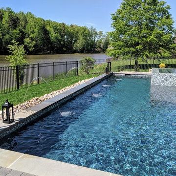 Beautiful Glass Tile Clean Lines Pool