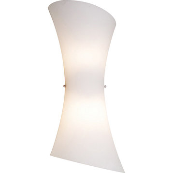 Conico, Wall Sconce, Satin Nickel, 20", Opal White