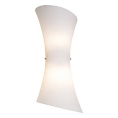 Conico, Wall Sconce, Satin Nickel, 20", Opal White