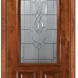 Prehung Front Single Door 96 Alder Kensington 2 Panel 2/3 Lite Glass - Front Doors