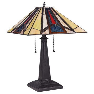 Maxwell Mission 2-Light Blackish Bronze Table Lamp, 16" W
