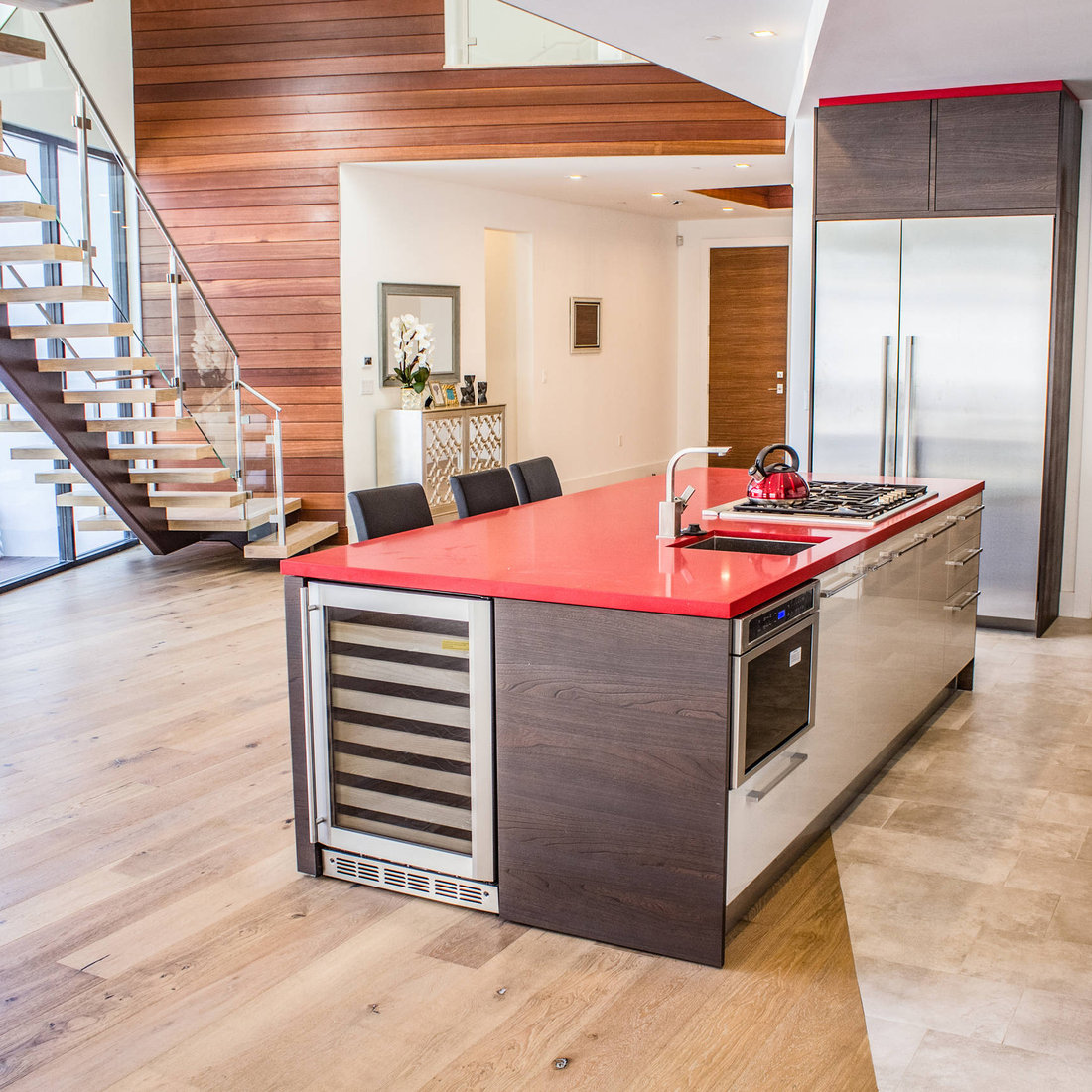 Contemporary Kitchen with Open Space View