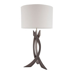 Nova - Nova Trensa Ash Gray 3-Slice Abstract Wood Table Lamp - Table Lamps