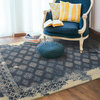 Navy Fragment Distressed Vintage Inspired Area Rug, 7'6"x9'6"