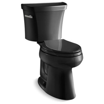 Kohler Highline 2-Piece Elongated 1.28 GPF Toilet w/ Left-Hand Lever, Black