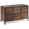 Zuo Modern Fort Mason 6 Drawer Sideboard in Distressed Natural