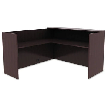 Unique Modern Desk, Large Top With Grommet & Raised Privacy Panels, Espresso