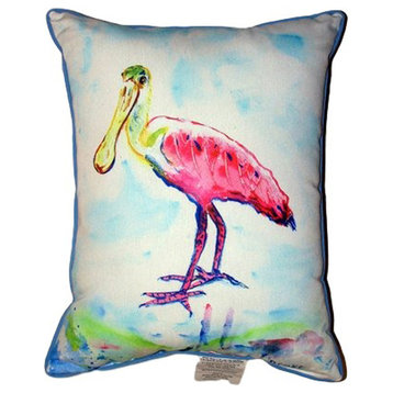 Betsy Drake Betsy's Pink Spoonbill Extra Large Zippered Pillow, 20"x24"
